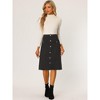 INSPIRE CHIC Women's High Waist Faux Suede Knee Length A-Line Skirts - 4 of 4