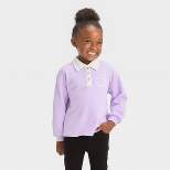 Grayson Mini Toddler Girls' Smiley French Polo Pullover Sweatshirt - Purple