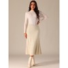 INSPIRE CHIC Women's Elastic High Waist A-Line Ribbed Knit Sweater Skirt - 3 of 4