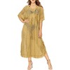 LA LEELA Women's Beach Casual Summer Vacation Beachwear Bathing Suit Loose Beach Dress Relaxed Parties Cover Up - 2 of 4