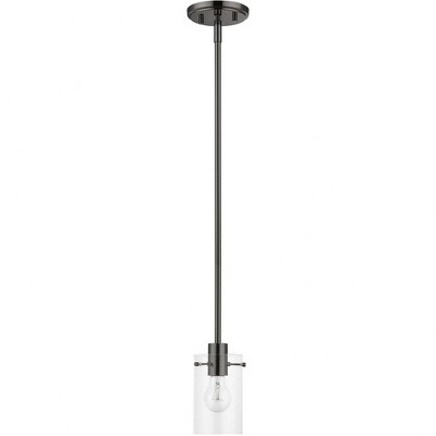 Munich Mini Pendant in Black Chrome with Clear Glass Shade