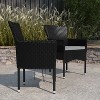 Merrick Lane Patio Chairs with Fade and Weather Resistant Wicker Wrapped Powder Coated Steel Frames & Cushions-Set of 2 - 4 of 4