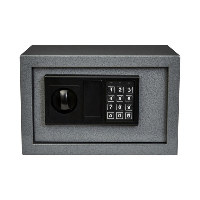 Digital Safe Box - Steel Lock Box with Keypad, 2 Manual Override Keys Protects Money, Jewelry, Passports - For Home or Office by Stalwart (Gray), 1 of 8