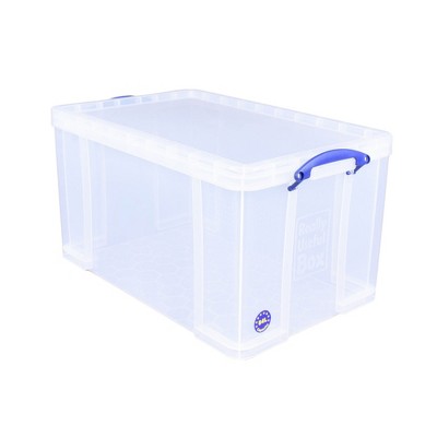 Really Useful Box 4 Liter Plastic Stackable Storage Container W/ Snap Lid &  Built-in Clip Lock Handles For Home & Office Organization, Clear (4 Pack) :  Target