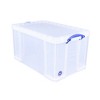 Really Useful Box 84 Liters Storage Container with Snap Lid and Clip Lock Handle for Lidded Home and Item Storage Bins, 6 Pack, Clear - image 2 of 4