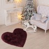 PiccoCasa Living Room Sofa Heart Shaped Soft Faux Sheepskin Plush Area Floor Mats 27"x36" - image 3 of 4