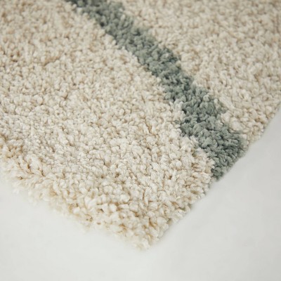 Cream and Multicolor Synthetic Shag Kids' Rug, 5'3" x 7'