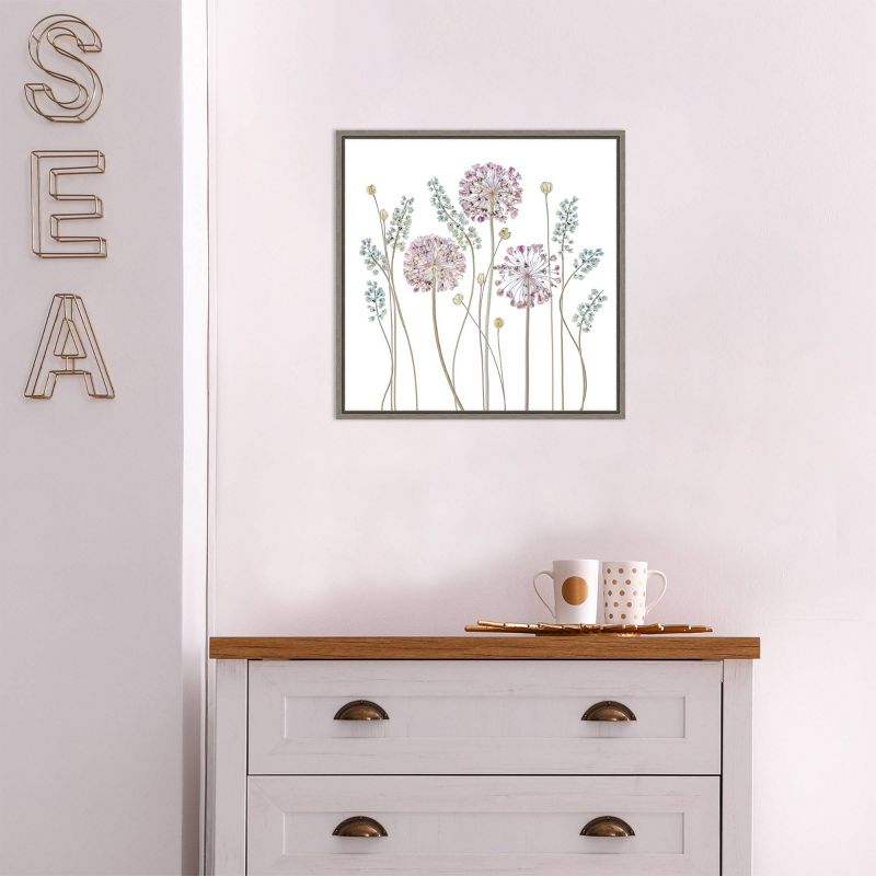 16&#34; x 16&#34; Allium Flower Silhouettes by Mandy Disher Framed Wall Canvas - Amanti Art, 6 of 10