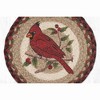 Earth Rugs Cardinal Round Trivet – 10" Red Bird Print on Braided Natural Jute Table Mat - 3 of 3