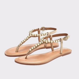 Women's Pearl Bead Accent Sandals - LASCANA - 1 of 4