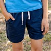 Kids' Organic Pull-On Shorts Navy Loopknit - Jackalo - 2 of 4
