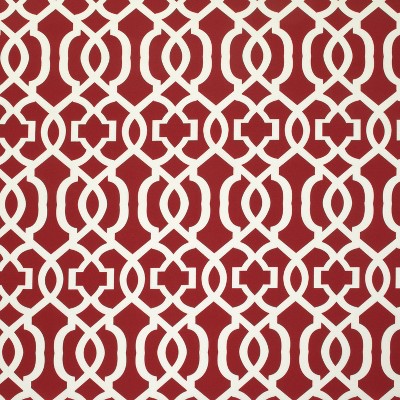 Red and White Geometric Square Outdoor Throw Pillows Set
