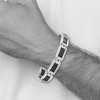 Black Bow Jewelry Men's Stainless Steel and Black Diamond 8.75 Inch Bracelet - 4 of 4