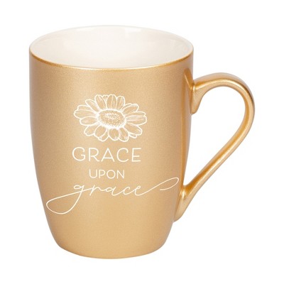 Elanze Designs Grace Upon Grace Vegas Gold 10 ounce New Bone China Coffee Cup Mug