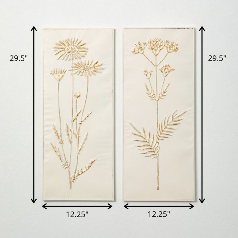 Sullivans Gold-Brushed Botanical Panels Set of 2, 29.5"H Multicolored, 4 of 5