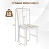 Costway Rustic Dining Chairs Set of 4 with Slat Tilt Backrest, Wide Seat, Rubber Wood Legs Black/White - 3 of 4