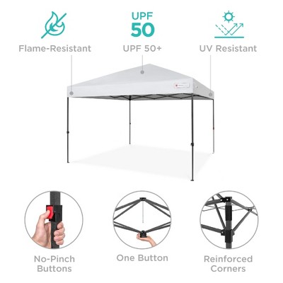 White 10x10ft Easy Setup Pop Up Canopy with Wheeled Case