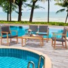 Tangkula 4PCS Patio Rattan Furniture Set Cushioned Loveseat & Table Set w/Acacia Wood Frame - 2 of 4