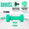 Neoprene Coated Dumbbell Hand Weight Sets of 2 - Multiple Weight Options with 15 Colors, Anti-roll, Anti-Slip, Hexagon Shape - 2 of 4