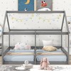 Twin Size House Platform Beds with Safety Guardrails for Bedroom - 3 of 4