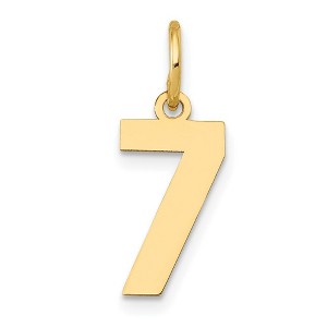 Black Bow Jewelry 14k Yellow Gold, Athletic Collection, Small Polished Number 7 Pendant - 1 of 4