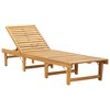 vidaXL Sun Lounger Dark grey Solid Acacia wood Standard Foldable - 3 of 4