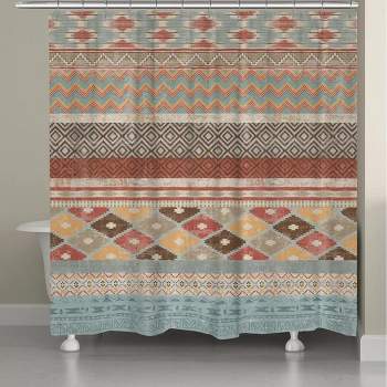 Laural Home Navajo Stripe Multi Shower Curtain
