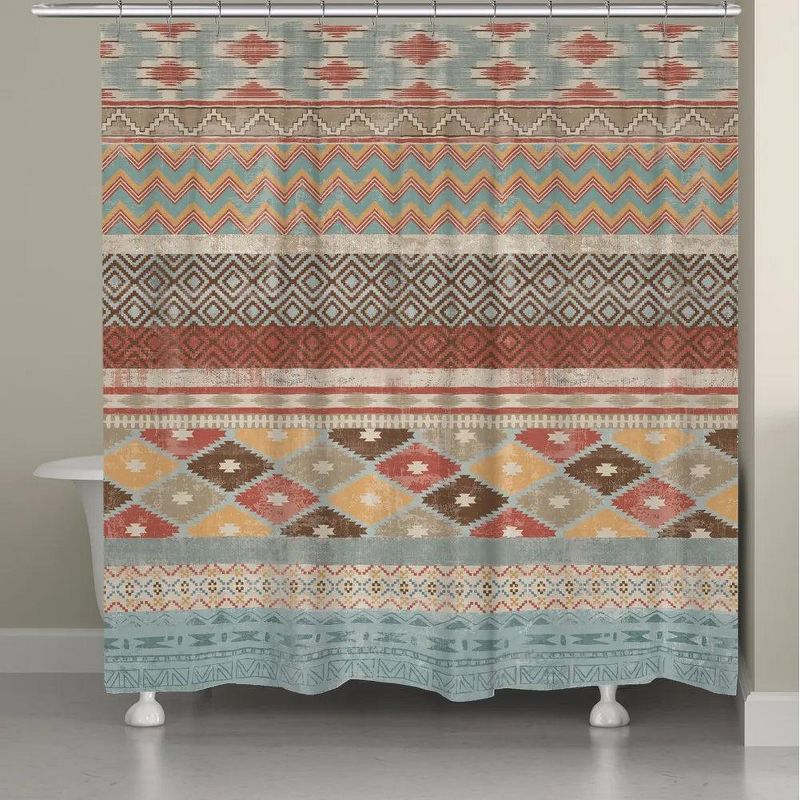 Laural Home Navajo Stripe Multi Shower Curtain, 1 of 2