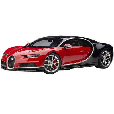 Bugatti Chiron Italian Red and Nocturne Black 1/12 Model Car by Autoart