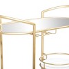 Contemporary Iron Bar Cart Gold - Olivia & May: Elegant 3-Tier Rolling Storage, Indoor Use - 4 of 4