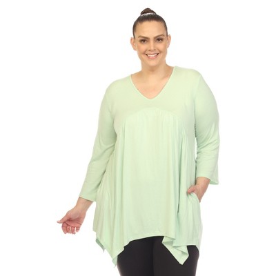 Plus Size Empire Cut V-Neck Tunic Top