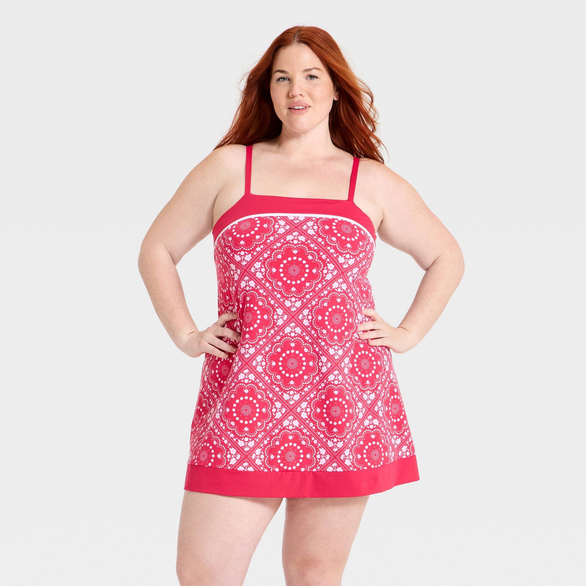 Women's Everyday Soft Active Court Dress - All In Motion™ Red Bandana Print 4X