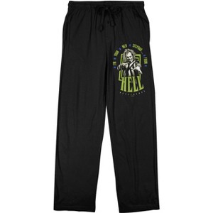 Beetlejuice Beetlejuice "I'm Your New Stepdad From Hell" Men's Black Sleep Pajama Pants - 1 of 4