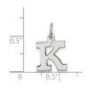 Black Bow Jewelry Sterling Silver, Amanda Collection Small Block Style Initial K Pendant - 4 of 4