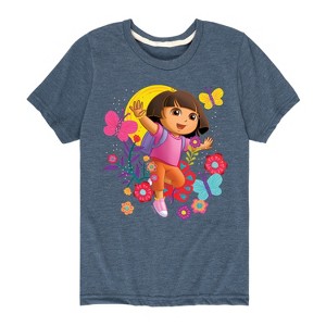Boys' - Dora the Explorer - Flowers And Butterflies Short Sleeve Graphic T-Shirt - 1 of 4