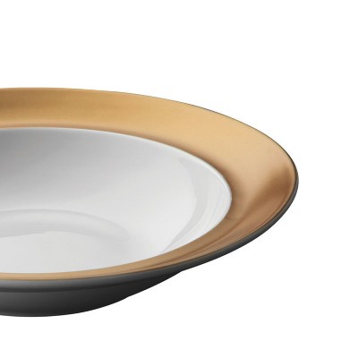 White and Gold Porcelain 6-Piece Dinnerware Set