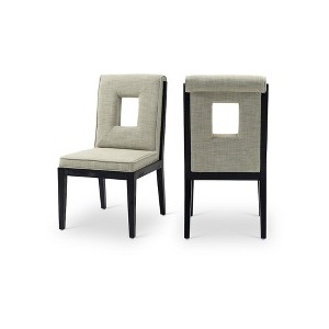 Meridian Furniture,Gwendolyn Linen Textured Fabric Dining Side Chair, Set of 2 - 1 of 4