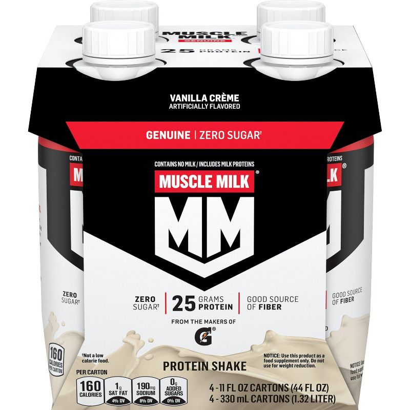 Muscle Milk Protein Shake - Vanilla Cr&#232;me - 11 fl oz/4pk, 1 of 7