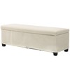 HOMCOM 47 Inches Storage Ottoman Bench, Foot Rest with Legs, Lid, End of Bed Bench, Corduroy Storage Chest for Living Room, Bedroom, Entryway - 4 of 4
