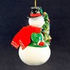 Italian Ornaments 5.5 Inch Jolly Snowman With Christmas Tree Mgd Sit Or Hang Ornament Tree Ornaments - 3 of 3