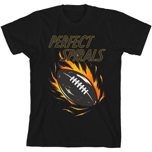 "Perfect Spirals" Flaming Football Youth Short Sleeve Tee - 1 of 2