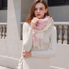 Anna-Kaci Women's Striped Scarf with Soft Cozy Fabric Two-Tone Design and Fringe Trim Detailing - 3 of 3