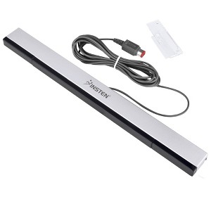 INSTEN Wired Sensor Bar compatible with Nintendo Wii / Wii U, Black / Silver - 1 of 4