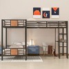 Twin Over Twin Bunk Bed with Twin Size Loft Bed, Desk, and Shelf - 2 of 4
