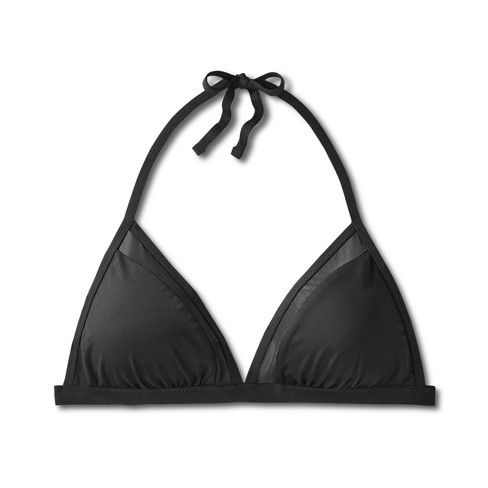 Women's Mesh Triangle Bikini Top - Shade & Shore™ Black Xl : Target