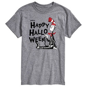 Men's - Dr. Seuss - Happy Halloween Skeleton Cat Short Sleeve Graphic T-Shirt - 1 of 4