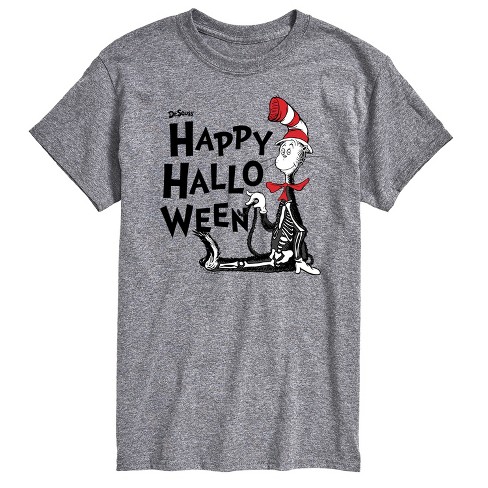 Men's - Dr. Seuss - Happy Halloween Skeleton Cat Short Sleeve Graphic T-Shirt - image 1 of 4