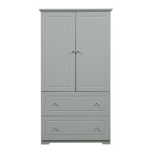 TiramisuBest Storage Cabinet with 2 Doors and 4 Drawers for Bathroom, Office, Adjustable Shelf, MDF Board with Painted Finish, Black - 1 of 4