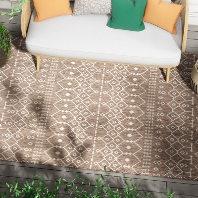 Taupe Synthetic 5' x 7' Easy-Care Rectangular Area Rug