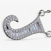 Anna-Kaci Silver Tone Initial Letter Pendant Necklace with Crystal Rhinestone Accents - 3 of 4